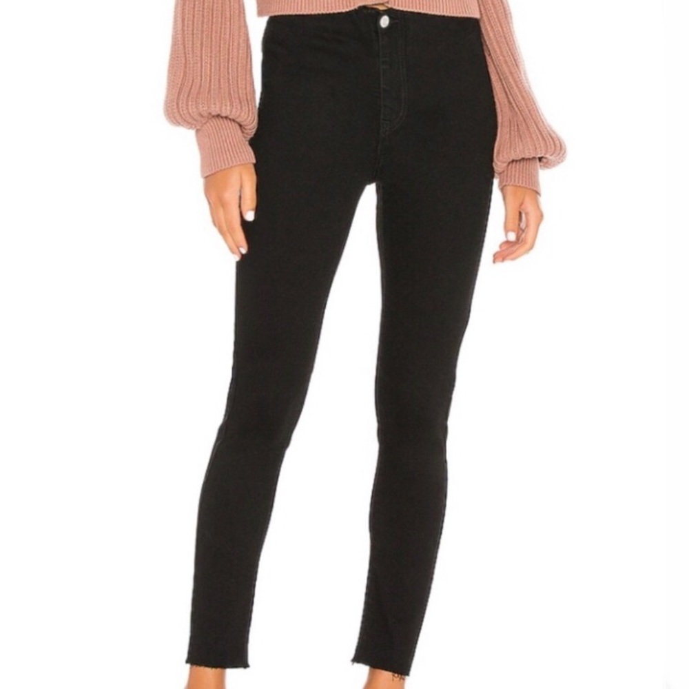 EUC FREE PEOPLE BLACK HIGH RISE DENIM SKINNY JEANS WORN ONCE SIZE 30